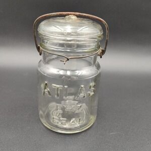 ATLAS E-Z SEAL Jar Mason Middle-Size Atq VTG Fruit Canning Great B38.1GA3391